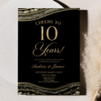 Black Gold Agate 10th Wedding Anniversary Party
