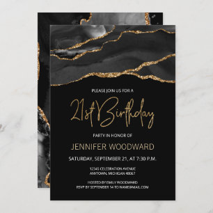 Black Gold Agate 21st Birthday Party