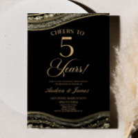 Black Gold Agate 5th Wedding Anniversary Party