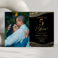 Black Gold Agate 5th Wedding Anniversary Party