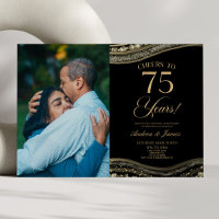 Black Gold Agate 75th Wedding Anniversary Party