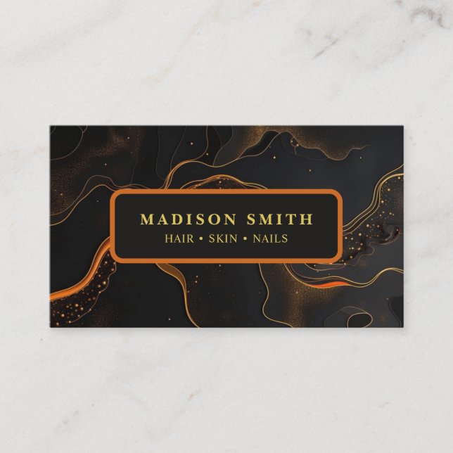 Black Gold Agate Business Card (Front)