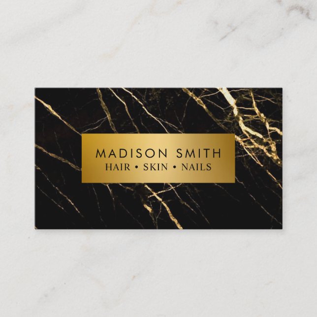 Black Gold Agate Business Card (Front)
