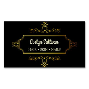 Black Gold Agate frame Business Card