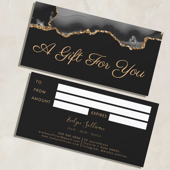 Black Gold Agate gift certificate (Creator Uploaded)