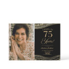 Black Gold Agate Picture 75th Birthday Party