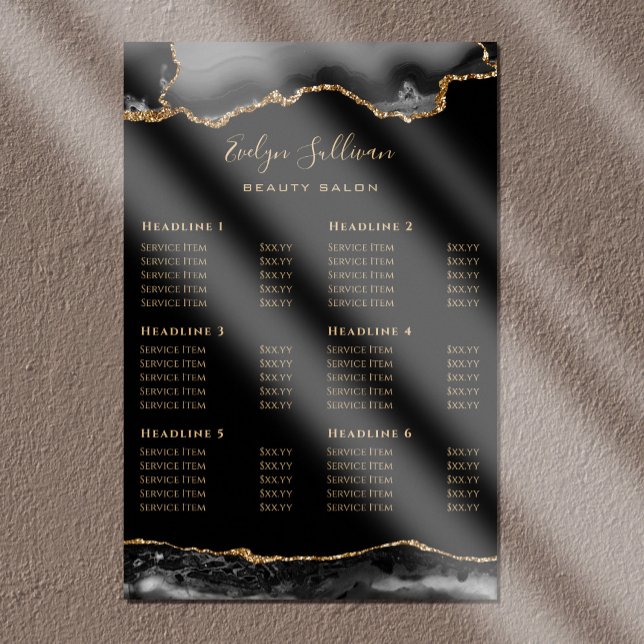 Black Gold Agate Price List Poster (Creator Uploaded)