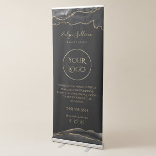 black gold agate retractable banner