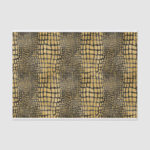 BLACK  & GOLD ALLIGATOR SKIN LOOK TISSUE PAPER
