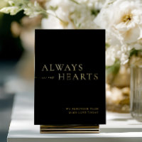 Black & Gold Always in Our Hearts Sign