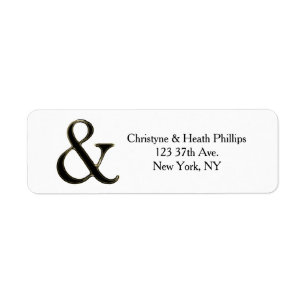 Black & Gold Ampersand Chic Wedding Invitation