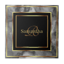 Black Gold And Grey Geometric Marble