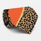 Black, Gold and Orange Diagonal Stripe Leopard