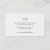 Black & Gold and Pink Foil Look Whimsical Leaves Business Card (Back)