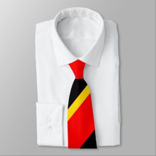 Black Gold and Red Broad Regimental Stripe Tie