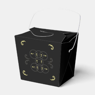 Black Gold and Silver Circles Favour Box