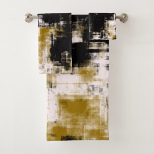 Black Gold and White   Bath Towel Set