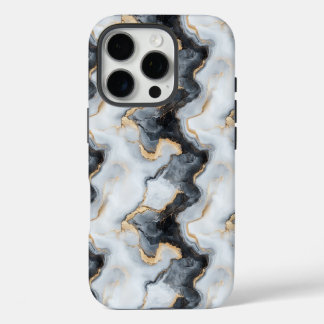 Black Gold and White Marble Effect iPhone Case 