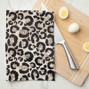 Black/Gold Animal Print Kitchen Towel
