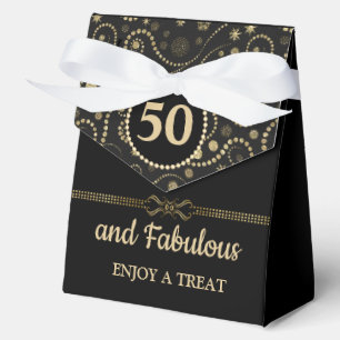 Black &Gold ANY AGE Birthday 4"w x 2"l x 5"h Favour Box