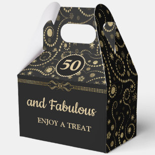 Black &Gold ANY AGE Birthday 5"w x 3"l x 6.5"h Favour Box