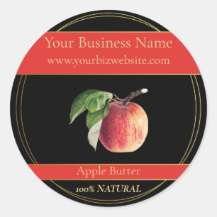 Black & Gold Apple Butter Product Label