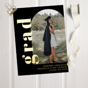  Black & Gold Arch Photo Typographic Graduation