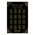 Black & Gold Art Deco 16 Tables Seating Chart
