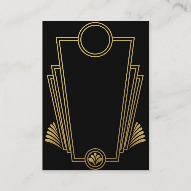 Black Gold Art Deco Business Card (Front)