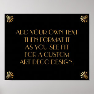 Black Gold Art Deco Custom DIY Wedding Sign