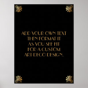 Black Gold Art Deco Custom DIY Wedding Sign