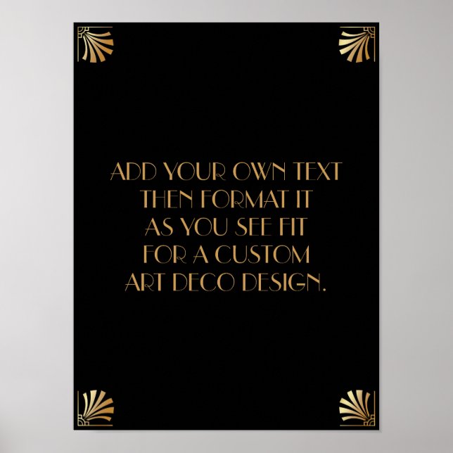 Black Gold Art Deco Custom DIY Wedding Sign (Front)