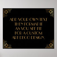 Black Gold Art Deco Custom DIY Wedding Sign