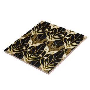Black Gold Art Deco Modern Collection Tile