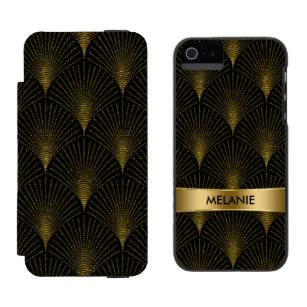 Black & Gold Art-Deco Pattern Incipio Watson™ iPhone 5 Wallet Case