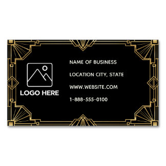 Black Gold Art Deco QR Code Business Card