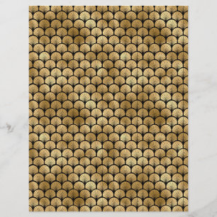 Black & Gold Art Deco Scrapbook Paper Sheet