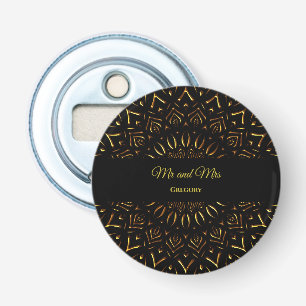 Black gold art deco traditional luxury mandala Bottle Opener