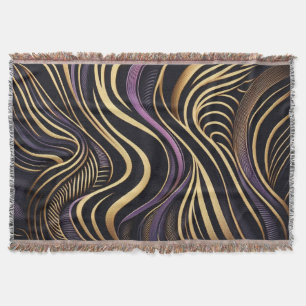 Black gold Artemis Zebra Throw Blanket