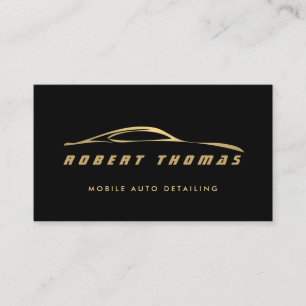 Black/Gold Auto Detail, Automobile Repair Business Card