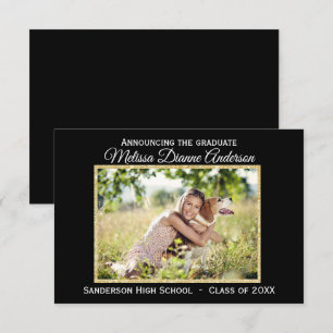 Black/Gold Background - 3x5 Grad Announcement