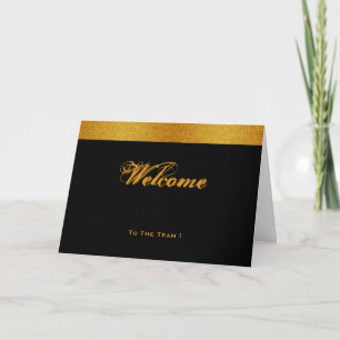 Black & Gold Badge Band Welcome Card