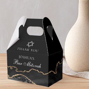 Black Gold Bar Mitzvah Personalised Party Favour Box