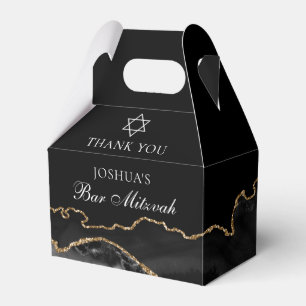 Black Gold Bar Mitzvah Personalized Party Favour Box