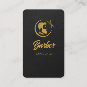  Black & Gold Barber Shop Business Card