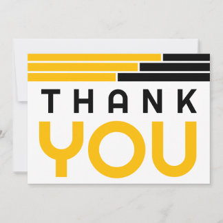 Black & Gold Bars Grad Party Thank You Card