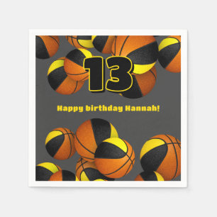 black gold basketball team colours sports party napkin