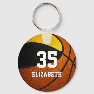 black gold basketball team spirit gifts key ring