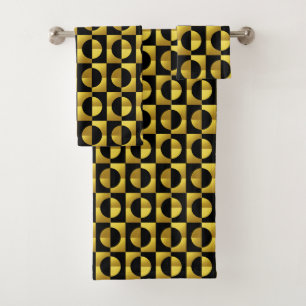 black & "gold" bath towel set