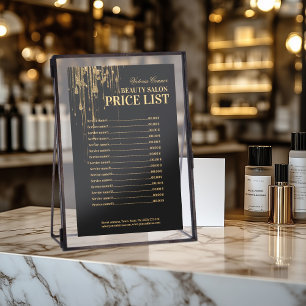 Black & Gold Beauty Boutique New Price List Flyer